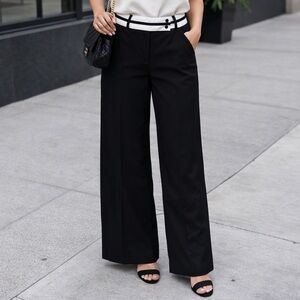 SHEIN Black and White Wide-Leg Pants